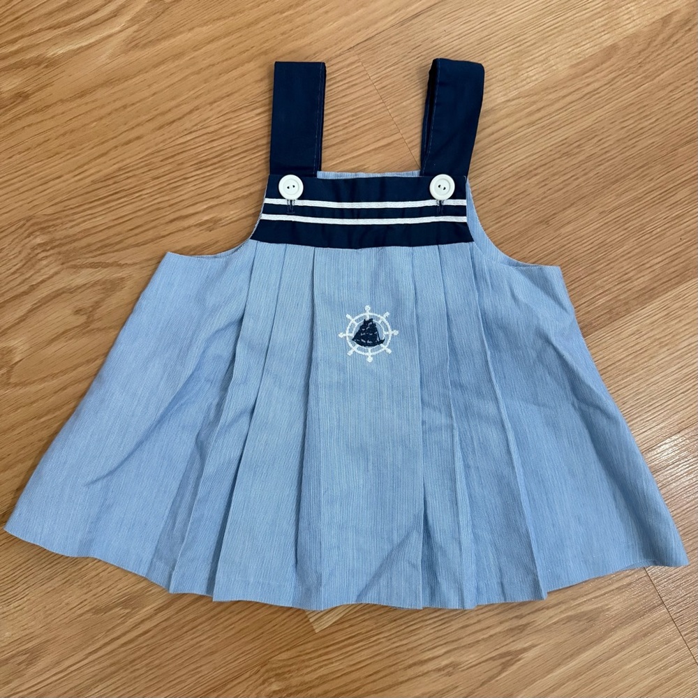 Vintage Nautical Blue and White Sailor Top Jumper Dress 4